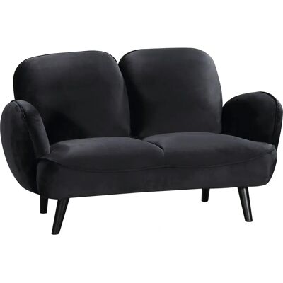 ATLANTIC HOME COLLECTION Ben - Schwarzes Samtsofa mit Wellenunterfederung ATLANTIC HOME COLLECTION Ben - Schwarzes Samtsofa mit Wellenunterfederung