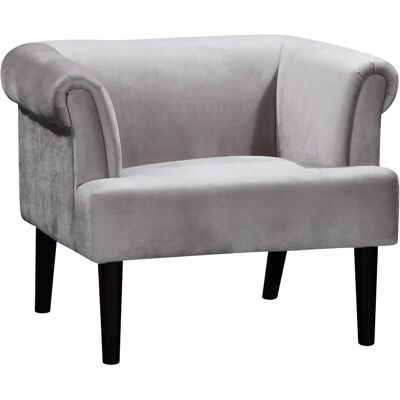 Fauteuil Charlie Velours Gris Collection Atlantic Home - Chesterfield Fauteuil Charlie Velours Gris Collection Atlantic Home - Chesterfield