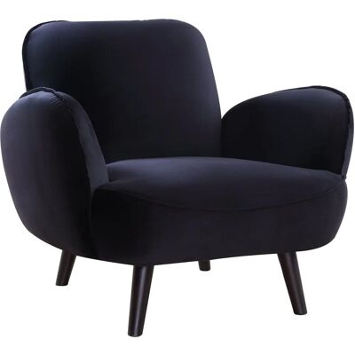 ATLANTIC HOME COLLECTION Ben Schwarzer Samtarmlehnen-Sessel ATLANTIC HOME COLLECTION Ben Schwarzer Samtarmlehnen-Sessel