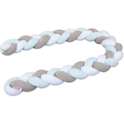 Babybay Nestchenschlange geflochten für Kinderbetten 200 cm - Weiß - Beige - Aqua Babybay Nestchenschlange geflochten für Kinderbetten 200 cm - Weiß - Beige - Aqua