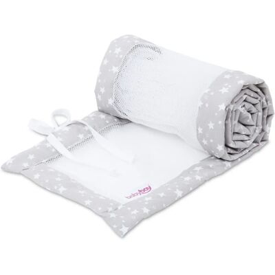 babybay Original Mesh-Piqué Babykraambeugel - Grijs/Wit - 150 cm babybay Original Mesh-Piqué Babykraambeugel - Grijs/Wit - 150 cm