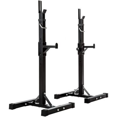 Tectake Schwarzes verstellbares Kniebeugenständer - Für 45-50mm Hanteln Tectake Schwarzes verstellbares Kniebeugenständer - Für 45-50mm Hanteln