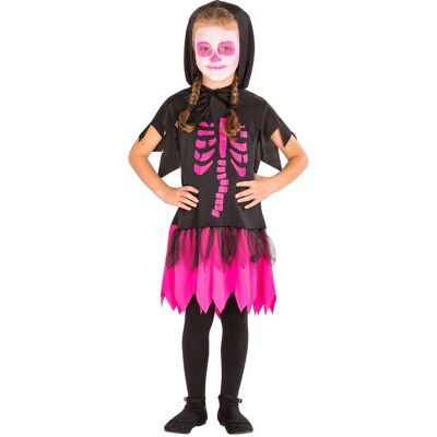 TecTake GmbH - Girlie Skelett Kleid mit Kapuze - Schwarz - 116 - Costume dress TecTake GmbH - Girlie Skelett Kleid mit Kapuze - Schwarz - 116 - Costume dress