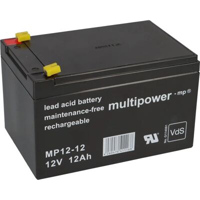 Multipower MP12-12 Blei-Akku - 12V 12Ah, VdS-zertifiziert Multipower MP12-12 Blei-Akku - 12V 12Ah, VdS-zertifiziert