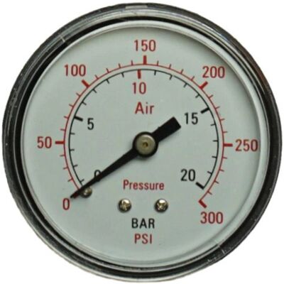 Aerotec 9414582 Manometer - 50mm, 10 bar, Bakre 1/4" tråd Aerotec 9414582 Manometer - 50mm, 10 bar, Bakre 1/4" tråd
