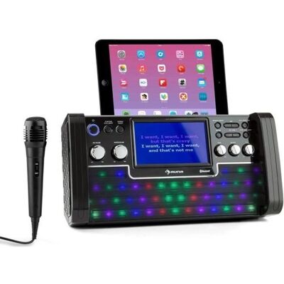 Auna KS1-DiscofeverLED BK Système Micro Hi-Fi - Karaoké - Publicité Auna KS1-DiscofeverLED BK Système Micro Hi-Fi - Karaoké - Publicité