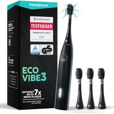 happybrush Eco Vibe 3 Schwarze Elektrische Zahnbürste - Zahnbürste happybrush Eco Vibe 3 Schwarze Elektrische Zahnbürste - Zahnbürste
