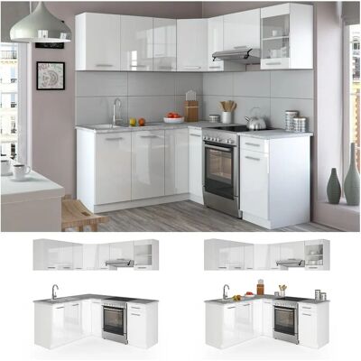 Vicco - Rick - Blanc - Marbre - Cuisine d'Angle - Publicité Vicco - Rick - Blanc - Marbre - Cuisine d'Angle - Publicité