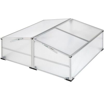 tectake Aluminium kas met afsluitbaar dak - 102x102x41cm tectake Aluminium kas met afsluitbaar dak - 102x102x41cm