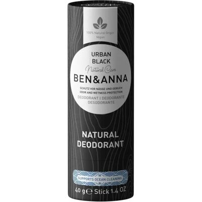 Ben & Anna Naturlig Soda Deodorant Stift Papirrør (60g) Urban Svart Ben & Anna Naturlig Soda Deodorant Stift Papirrør (60g) Urban Svart