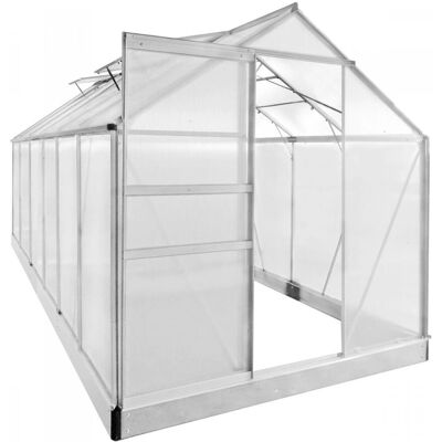 Brast Aluminium Gewächshaus - 380x190x195 - Stabil, UV, Verstärkt - Gewächshaus Brast Aluminium Gewächshaus - 380x190x195 - Stabil, UV, Verstärkt - Gewächshaus