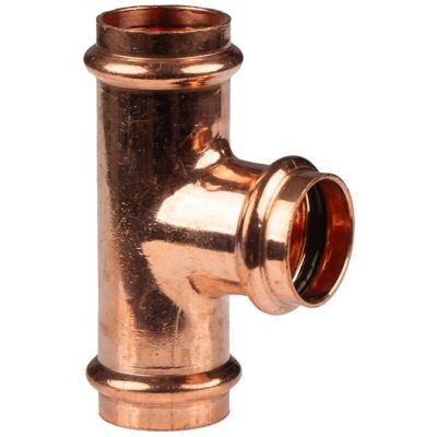 PIPETEC - Kupfer-Press-T-Stück 28 mm V+M-Kontur - Pressfitting PIPETEC - Kupfer-Press-T-Stück 28 mm V+M-Kontur - Pressfitting
