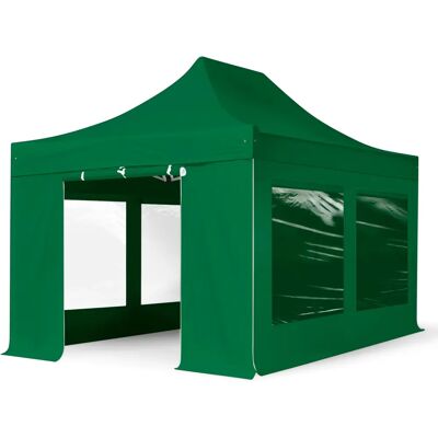 Toolport 3x4.5m PES 800 Pop Up Gazebo PROFESSIONAL Aluminium 40 mm - Dark Green Toolport 3x4.5m PES 800 Pop Up Gazebo PROFESSIONAL Aluminium 40 mm - Dark Green