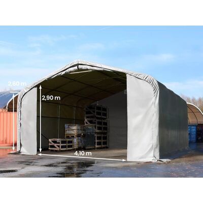TOOLPORT 6x6m Storage Shelter - Grey PVC 850 TOOLPORT 6x6m Storage Shelter - Grey PVC 850