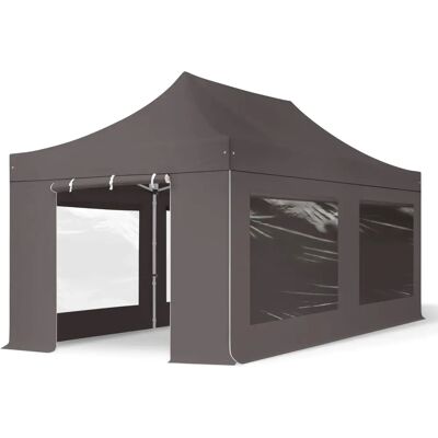 TOOLPORT 3x6m PES 800 Pop Up Gazebo PROFESSIONAL Aluminium 40 mm - Mörkgrå TOOLPORT 3x6m PES 800 Pop Up Gazebo PROFESSIONAL Aluminium 40 mm - Mörkgrå