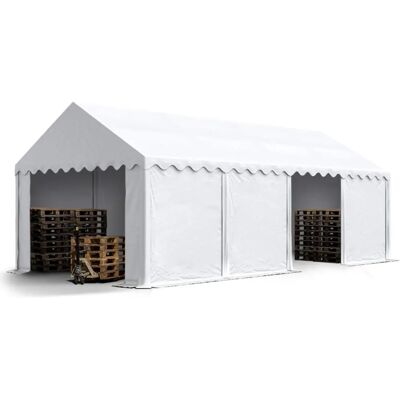 TOOLPORT 4x8 Storage Tent - White Waterproof, Expandable TOOLPORT 4x8 Storage Tent - White Waterproof, Expandable