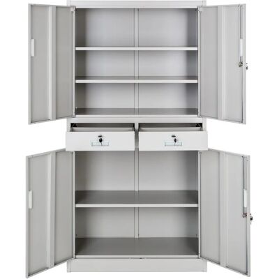 Armoire Rangement TECTAKE Gris Acier - Sécurisée, Étagères Ajustables, Design Moderne - Publicité Armoire Rangement TECTAKE Gris Acier - Sécurisée, Étagères Ajustables, Design Moderne - Publicité