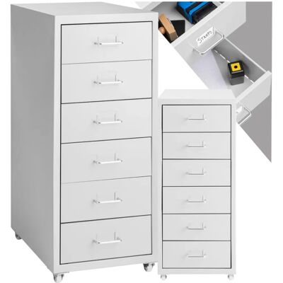 Armoire à dossiers grise TecTake 402488 avec 6 tiroirs - Rangement de bureau - Publicité Armoire à dossiers grise TecTake 402488 avec 6 tiroirs - Rangement de bureau - Publicité