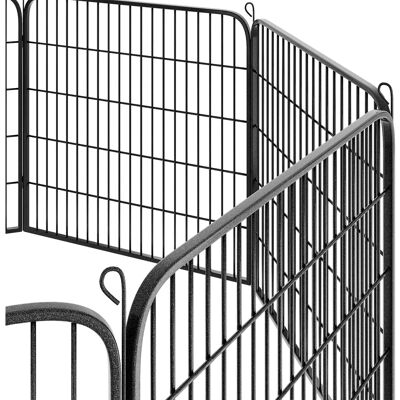 TECTAKE Parque para perros 8 vallas - 100 cm, gris, acero TECTAKE Parque para perros 8 vallas - 100 cm, gris, acero
