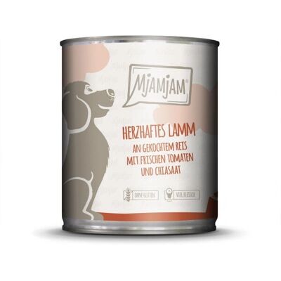 MJAMJAM - Lam-Rijst-Tomaat 800g - Lam - 800g - Dog Food MJAMJAM - Lam-Rijst-Tomaat 800g - Lam - 800g - Dog Food
