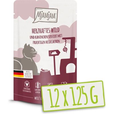 Jedzenie dla kotów MjAMjAM 4260512870737 - Wysoka zawartość mięsa - Bez zbóż - Naturalne Jedzenie dla kotów MjAMjAM 4260512870737 - Wysoka zawartość mięsa - Bez zbóż - Naturalne