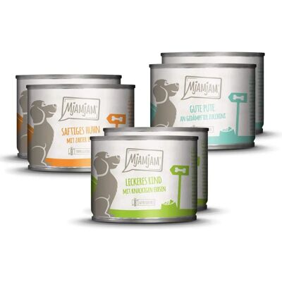 MJAMJAM - Komplett Nassfutter Mischpaket - 6 x 200g Dosen MJAMJAM - Komplett Nassfutter Mischpaket - 6 x 200g Dosen