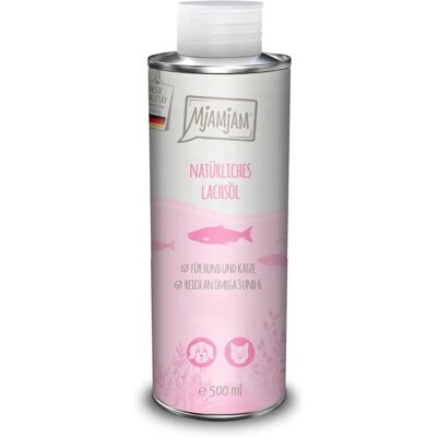 Becker-Schoell AG MJAMJAM Naturalny olej z łososia 500ml Suplement dla zwierząt Becker-Schoell AG MJAMJAM Naturalny olej z łososia 500ml Suplement dla zwierząt
