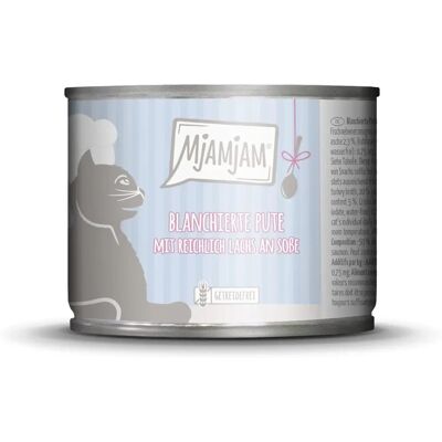 MjAMjAM Wet Cat Food - 185g Blanched Turkey & Salmon MjAMjAM Wet Cat Food - 185g Blanched Turkey & Salmon