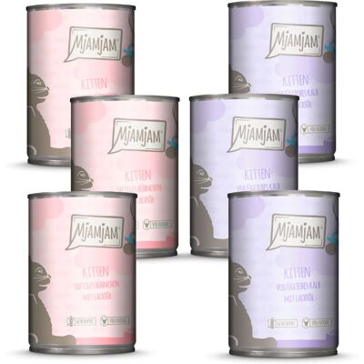 MjAMjAM Kitten 6 x 400 g - Mix: Poultry & Salmon Oil, Veal & Salmon Oil - Wet Cat Food MjAMjAM Kitten 6 x 400 g - Mix: Poultry & Salmon Oil, Veal & Salmon Oil - Wet Cat Food