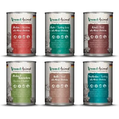 Venandi Animal - Enproteinkattmat - Kyckling & Kanin - 6x400g Venandi Animal - Enproteinkattmat - Kyckling & Kanin - 6x400g