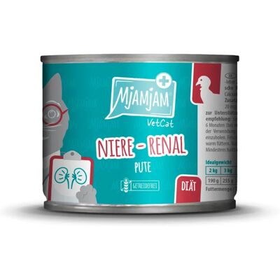 MjAMjAM VetCat Nourriture Chat Rénal - Dinde - 6 x 200 g MjAMjAM VetCat Nourriture Chat Rénal - Dinde - 6 x 200 g