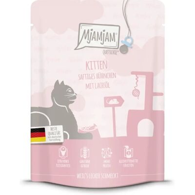 MjAMjAM Gato - Pollo para Gatitos con Aceite de Salmón - 6x300 g MjAMjAM Gato - Pollo para Gatitos con Aceite de Salmón - 6x300 g