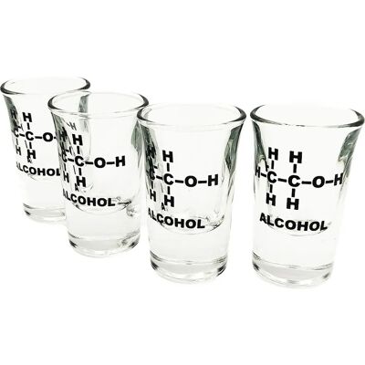 Mad Monkey 2000029 Schnapsglas Set mit Chemischer Formel - Lehrreich Mad Monkey 2000029 Schnapsglas Set mit Chemischer Formel - Lehrreich