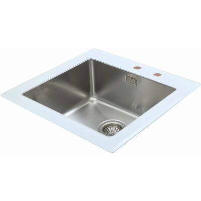 Respekta Respekta Nueva York Lavabo de Cocina de Vidrio Blanco - Fregadero de Cocina Respekta Respekta Nueva York Lavabo de Cocina de Vidrio Blanco - Fregadero de Cocina