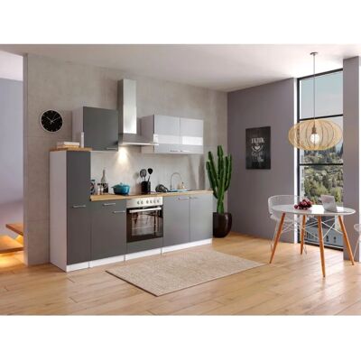 Respekta Ibiza Set Cucina - 240cm, Bianco/Nocciola - Cucina Respekta Ibiza Set Cucina - 240cm, Bianco/Nocciola - Cucina