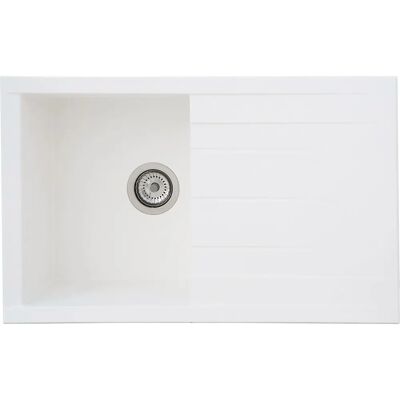 RESPEKTA Fehér Konyhai Mosogató - Alineo100 - 80x50cm - Fordítható - Európai Gyártás RESPEKTA Fehér Konyhai Mosogató - Alineo100 - 80x50cm - Fordítható - Európai Gyártás