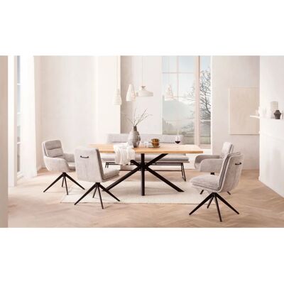 HOME AFFAIRE Holz Esstisch - 160x77cm, beige, schwarz, natur HOME AFFAIRE Holz Esstisch - 160x77cm, beige, schwarz, natur
