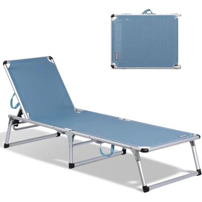 HOMECALL Cama Plegable en Aluminio - Azul - Uso Exterior HOMECALL Cama Plegable en Aluminio - Azul - Uso Exterior
