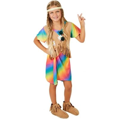 TecTake GmbH - Blumenkind - Rainbow dress - Velour-look vest - Costume TecTake GmbH - Blumenkind - Rainbow dress - Velour-look vest - Costume