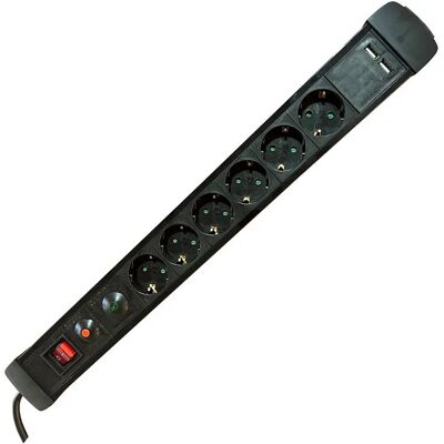 M-Cab POW0025 Verlängerung - 6 Steckdosen, 1,5m, Indoor, Schwarz M-Cab POW0025 Verlängerung - 6 Steckdosen, 1,5m, Indoor, Schwarz