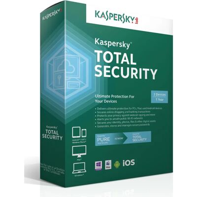 Kaspersky Total Security - Schützt Privatsphäre, persönliche Daten und Finanzen - Antivirus-Sicherheitssoftware Kaspersky Total Security - Schützt Privatsphäre, persönliche Daten und Finanzen - Antivirus-Sicherheitssoftware