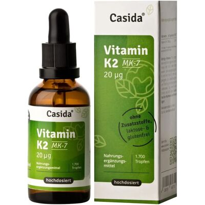 Casida Vegan MK-7 Vitamin K2 Tropfen 50 ml Casida Vegan MK-7 Vitamin K2 Tropfen 50 ml