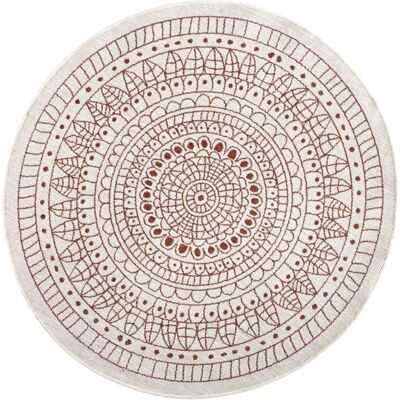 NORTHRUGS 103102-140 Round Outdoor Indoor Polypropylene Beige White - Area Rug NORTHRUGS 103102-140 Round Outdoor Indoor Polypropylene Beige White - Area Rug