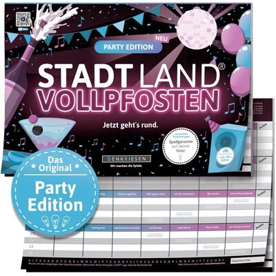 Denkriesen - Stadt Land Vollpfosten - Party Edition - 29.8 x 21.3 cm - Spiel Denkriesen - Stadt Land Vollpfosten - Party Edition - 29.8 x 21.3 cm - Spiel