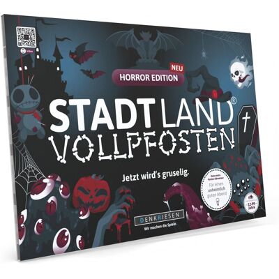 D&R Denkriesen - Stadt Land Vollpfosten - Édition Horreur - Ça Devient Effrayant. - Jeu de Société - Publicité D&R Denkriesen - Stadt Land Vollpfosten - Édition Horreur - Ça Devient Effrayant. - Jeu de Société - Publicité