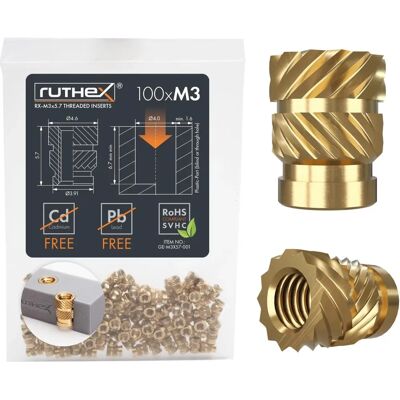 Ruthex Gewindeeinsatz Rx-M3x5.7 - 100 Stück Ruthex Gewindeeinsatz Rx-M3x5.7 - 100 Stück