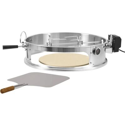 Set di anelli per pizza in acciaio inox BBQ-Toro con spiedo per kettle grill Ø 57 cm Set di anelli per pizza in acciaio inox BBQ-Toro con spiedo per kettle grill Ø 57 cm