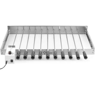 BBQ-Toro Acero Inoxidable Asador de Espetos - 11 Pinchos - Ajustable 26-40cm - Para Parrillas de Gas, Carbón o Eléctricas BBQ-Toro Acero Inoxidable Asador de Espetos - 11 Pinchos - Ajustable 26-40cm - Para Parrillas de Gas, Carbón o Eléctricas