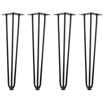 Zelsius Patas de Mesa en Acero - 60cm, Negro, 3 Travesaños - Tipo de Mesa Zelsius Patas de Mesa en Acero - 60cm, Negro, 3 Travesaños - Tipo de Mesa
