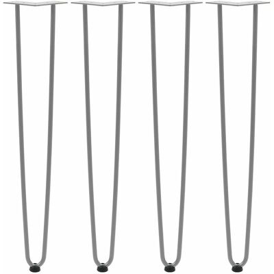 Conjunto de patas de mesa de acero Zelsius - 71cm, gris, 2 travesaños - Accesorios de mesa Conjunto de patas de mesa de acero Zelsius - 71cm, gris, 2 travesaños - Accesorios de mesa